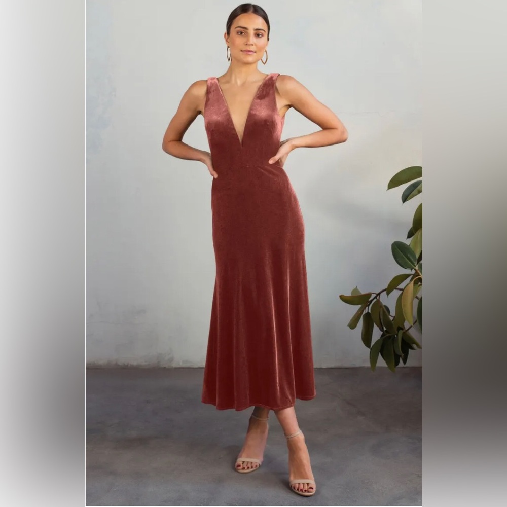 Jenny Yoo Lori MIdi deep V dress